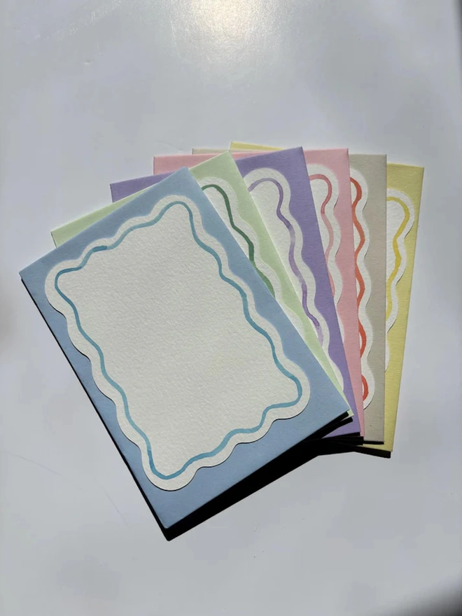 Hand Painted Pastel Watercolour Notecards With Envelopes