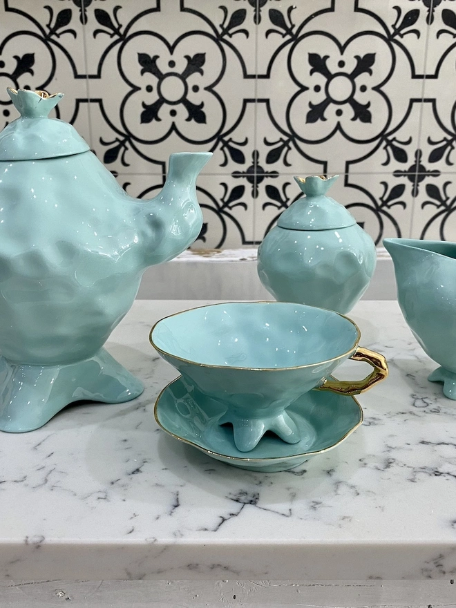 Mint Green Porcelain Tea Set