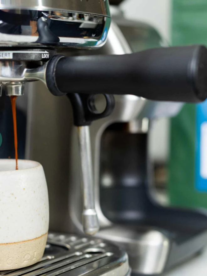 Wake Up! Espresso. A coffee machine making an espresso.