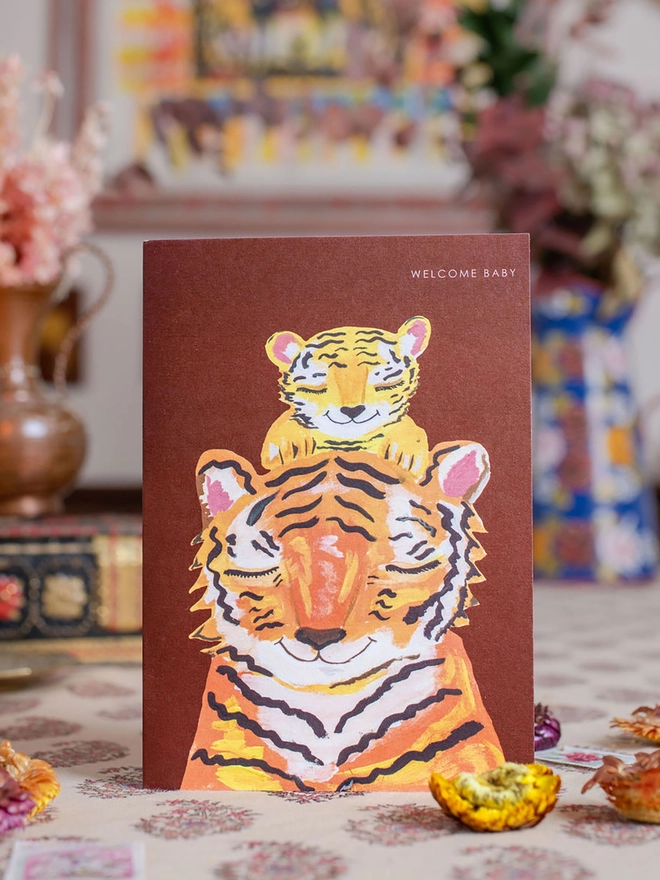 tiger new baby card