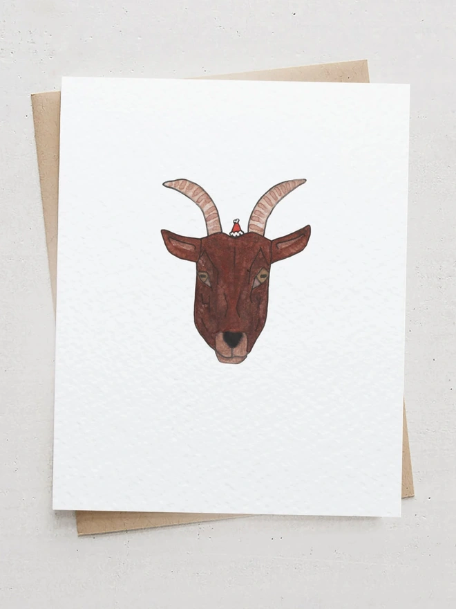 Goat Christmas Card