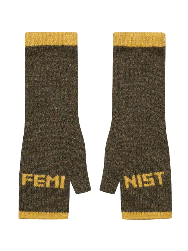 Cut out image of Feminist Mittens in Kelp & Gorse