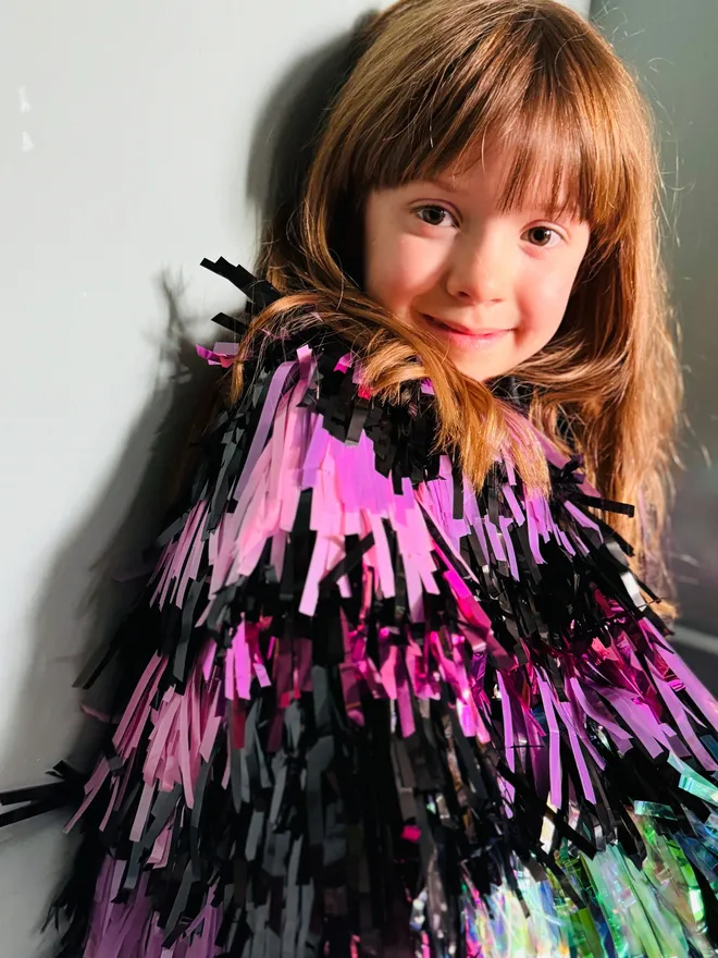 Halloween costume Halloween cape tinsel cape festival costume kids Halloween costume tinsel tinsel costume disco