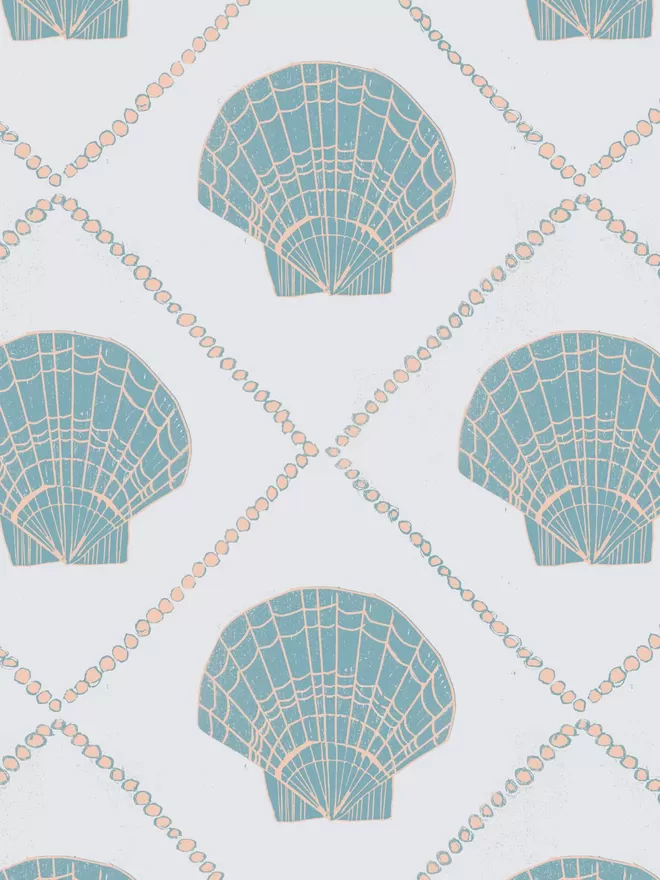 Annika Reed Studio Shell wallpaper blue 