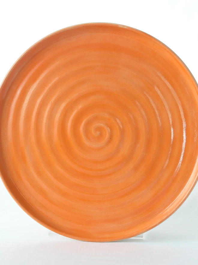 orange ceramic plate