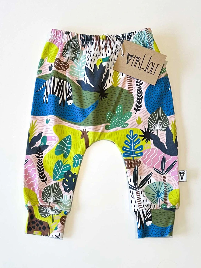 baby leggings, jungle animal print, kids animal print, baby leggings, toddler leggings, fun kids leggings
