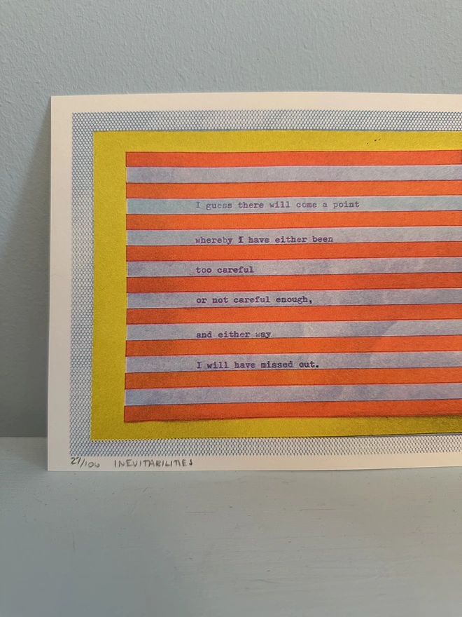 'Inevitables' A5 Risograph Print Wall Art