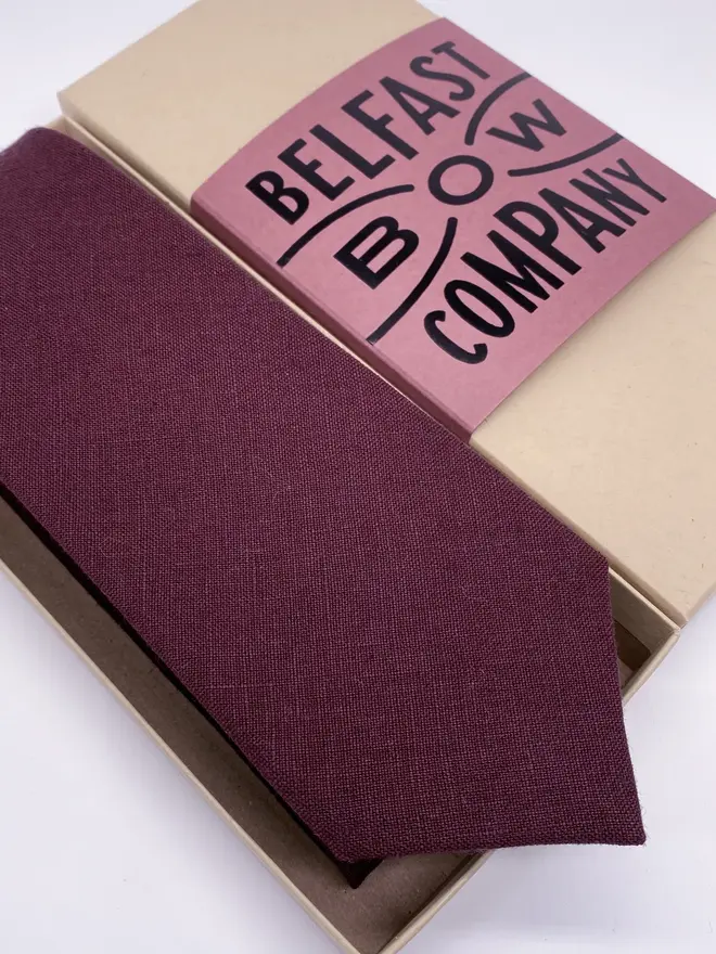 burgundy irish linen tie