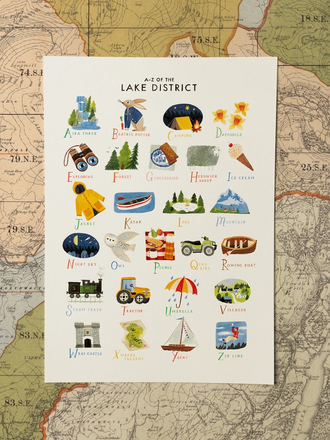 Lake District A-Z Print