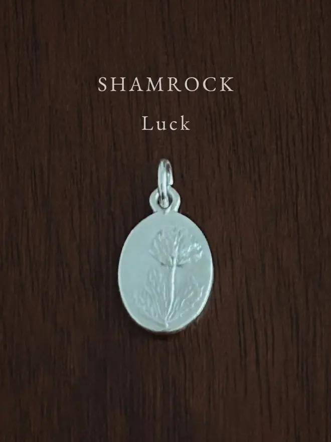 Shamrock Medal Charm ~ Sterling Silver