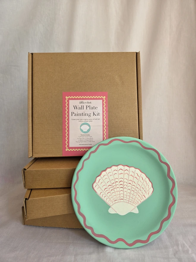 plate painting kit box with finished shell plate