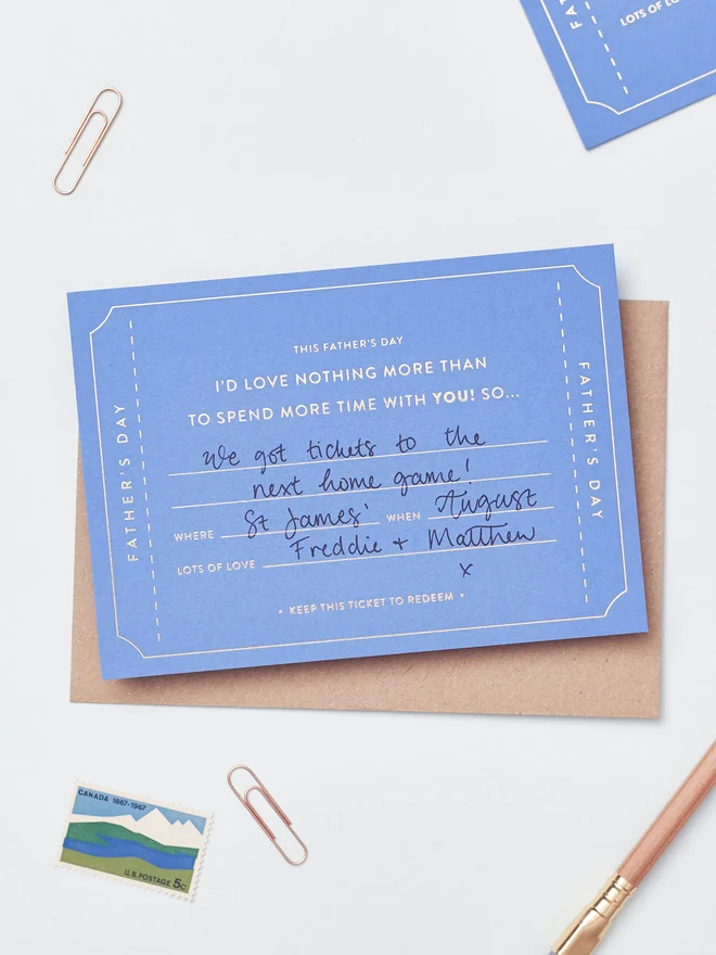 fathers day gift voucher handwritten FD-TIME-BL
