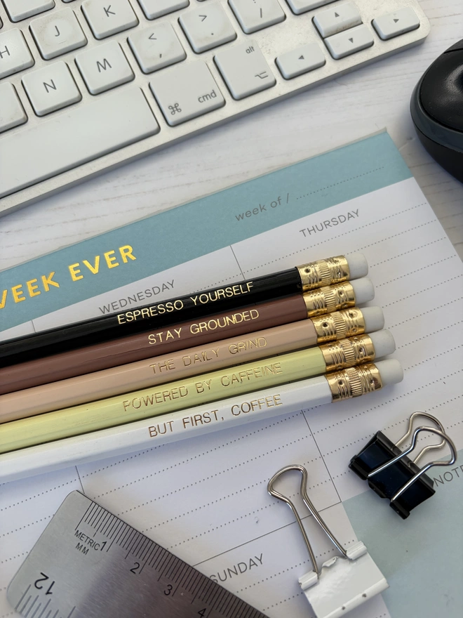 Coffee Lovers Pencils Set (Set of 5 Pencils)