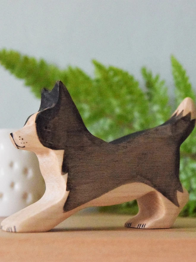  Wooden Border Collie Toy 