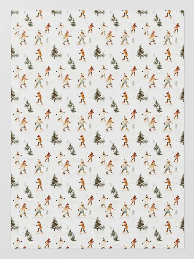 Ice Skating Wrapping Paper 