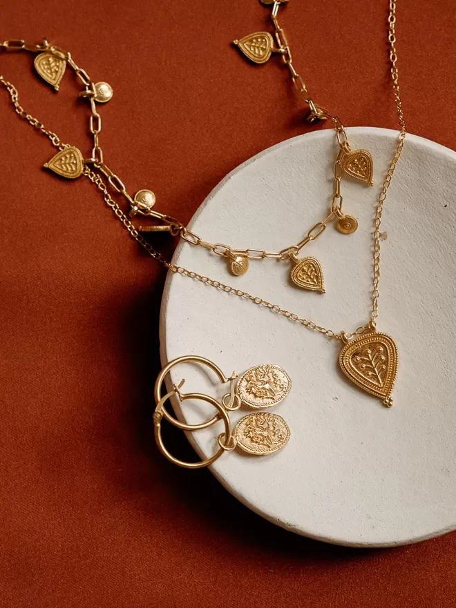 Baby Tree of Life Choker with Tree of Life Amulet and Baby Courage earrings by Loft & Daughter