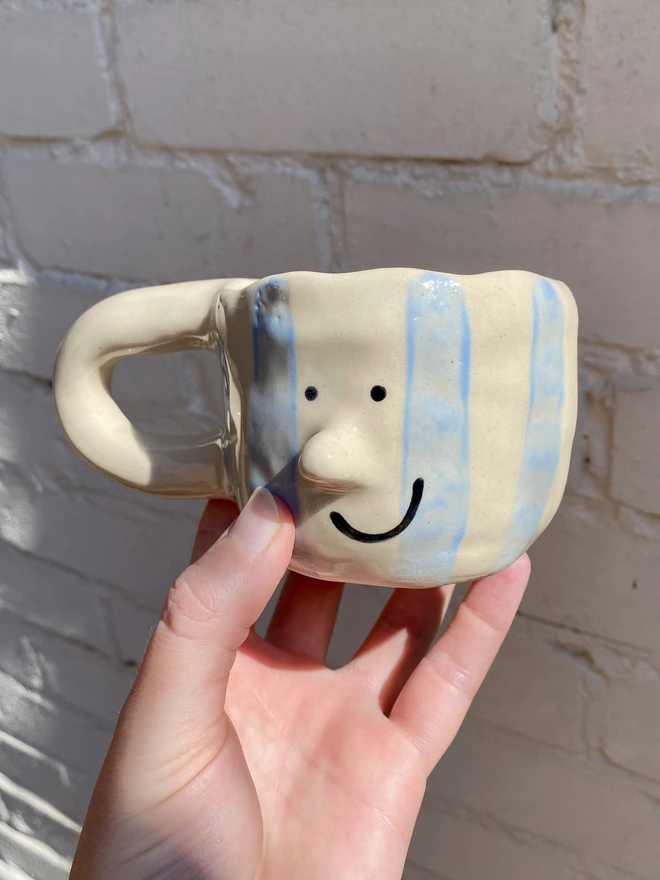 blue stripe mug