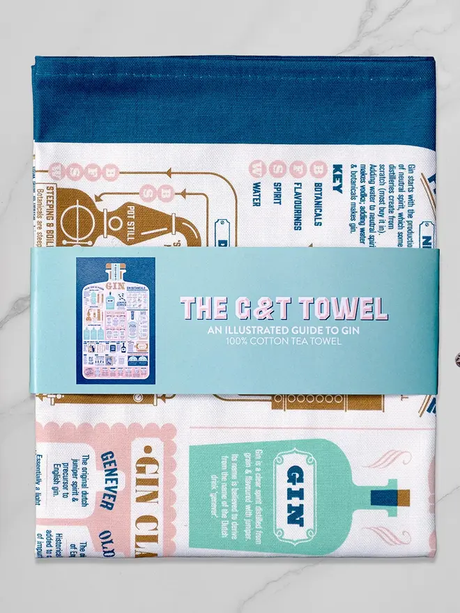 The G & T Tea Towel, against a white background. 
