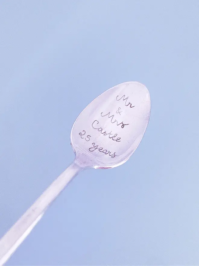 anniversary spoon - personalised vintage spoon custom message