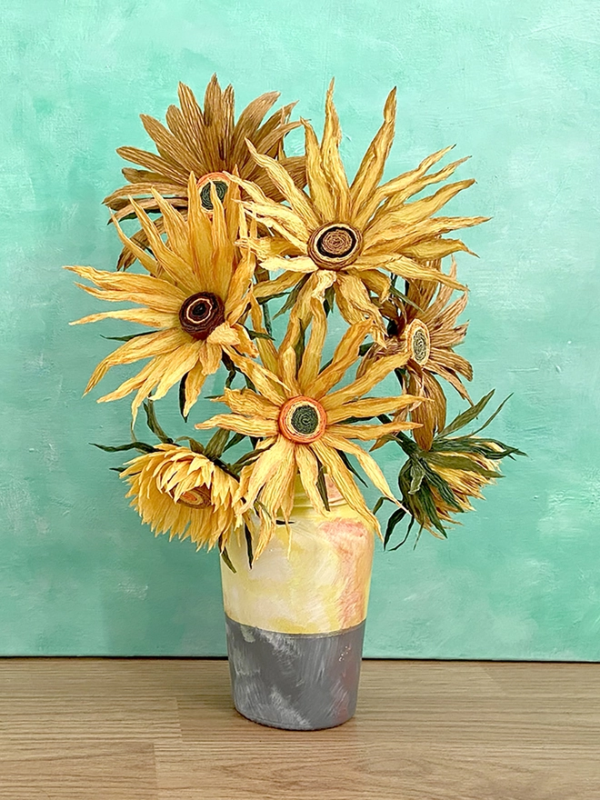 DIY Handmade Crepe Paper Van Gogh's Sunflowers Kit