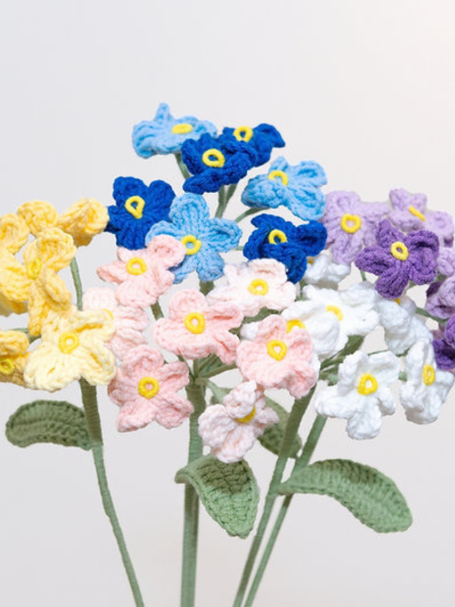 forget me not crochet flower stems