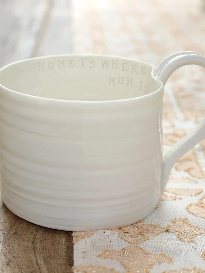 'Home Is Where Mum Is' Message Mug