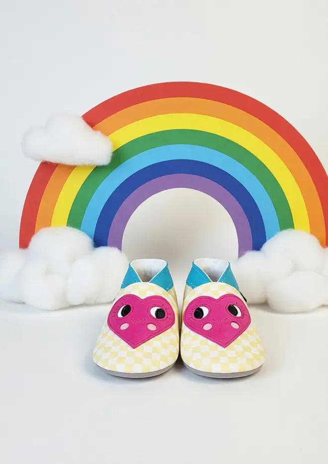 heart baby shoes inch blue