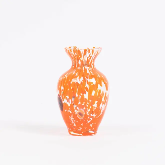 loto curved vase in orange