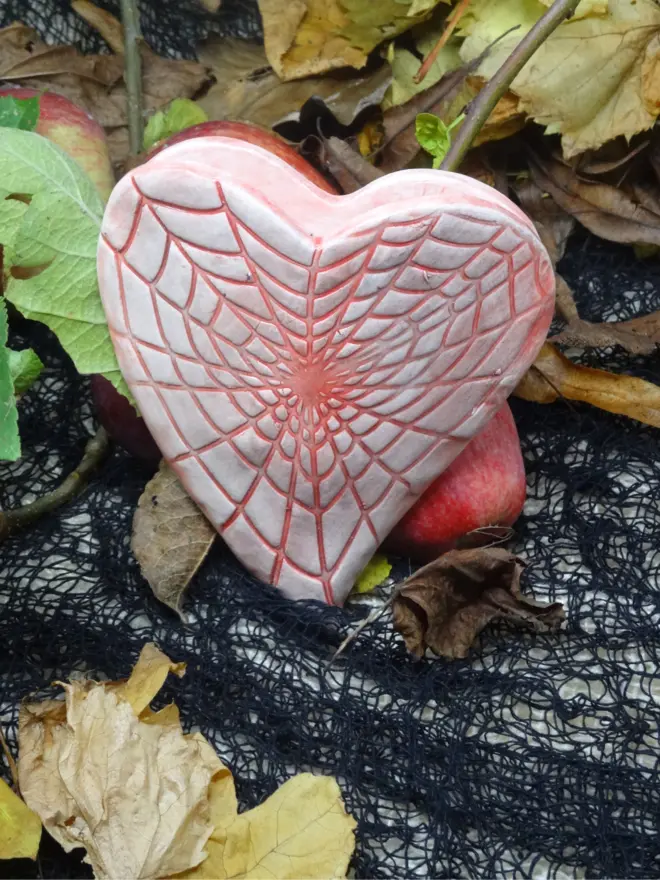 Halloween Heart Vase Red