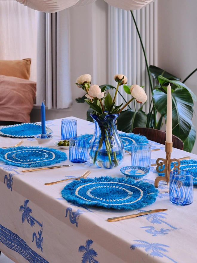 aarven woven placemat blue