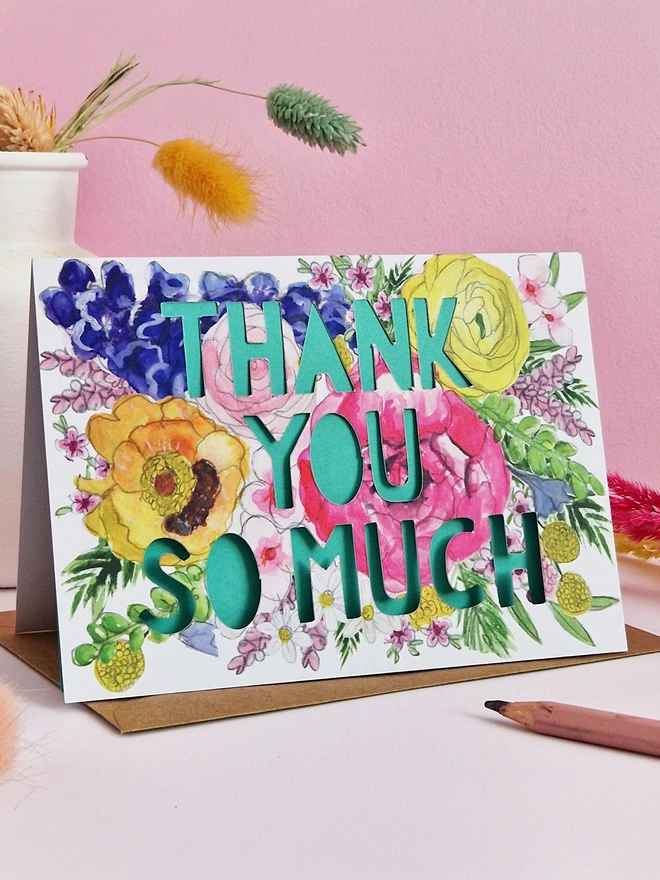 'Thank You So Much' Paper Cut Card