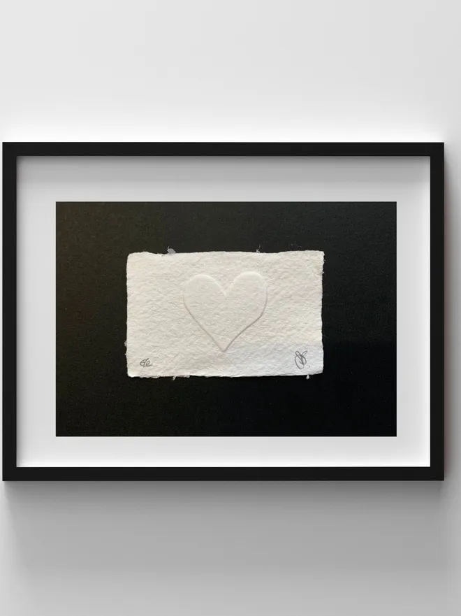 embossed paper heart artwork handmade susan bradley