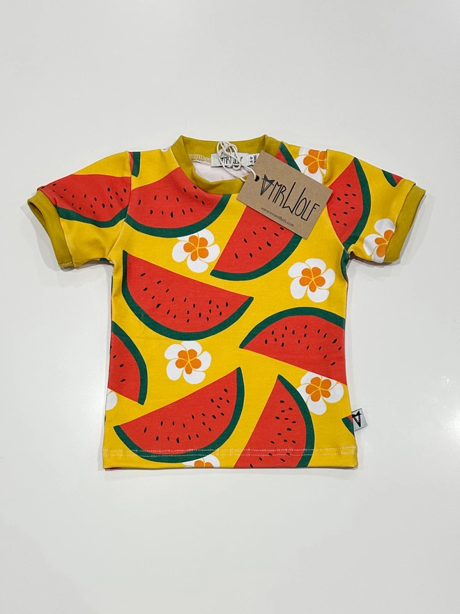 Tropical Watermelon. print fun baby and toddler t-shirt