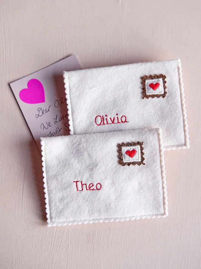 Valentine's embroidered envelope
