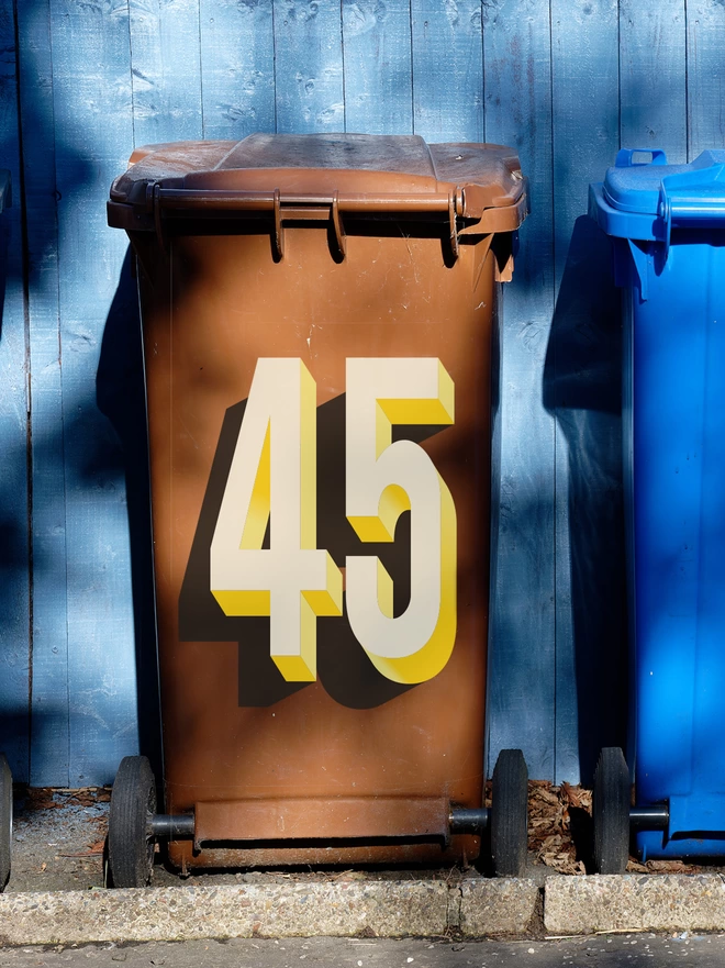 signwritten inspired bin number sticker