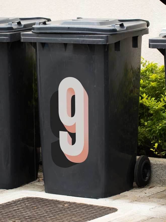 bin numbers in pink