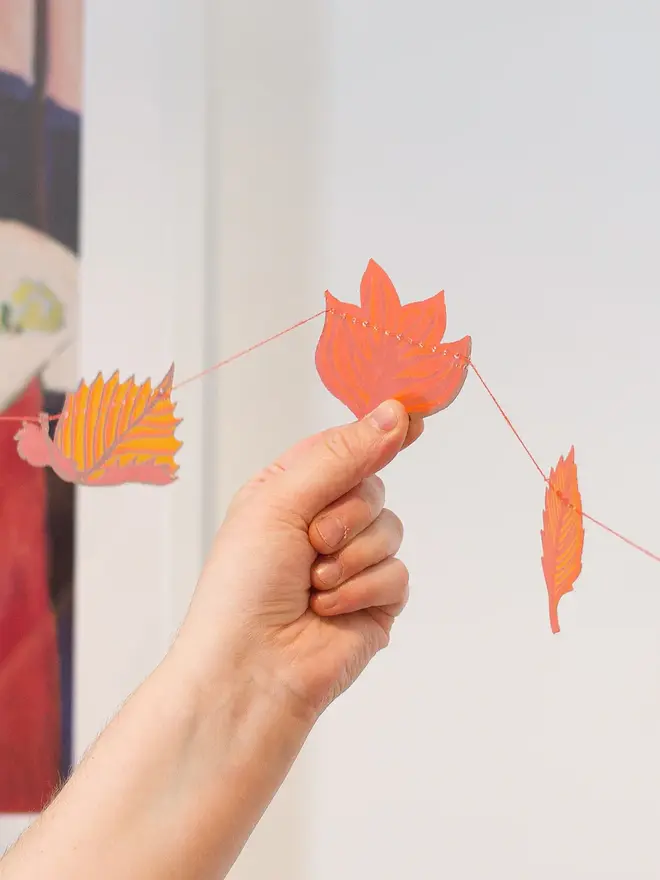 autumn leaves sewn garland