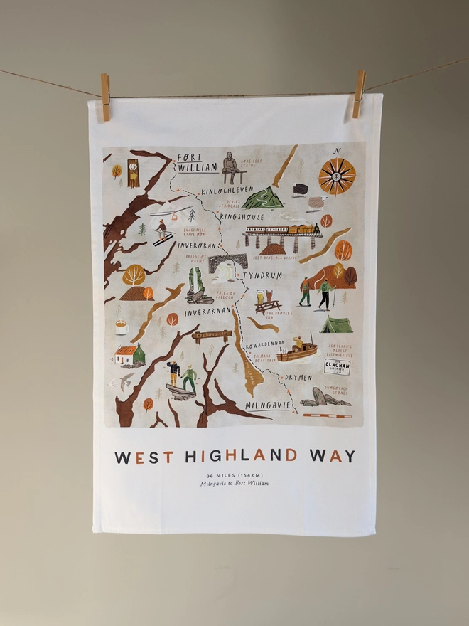 West Highland Way Tea Towel
