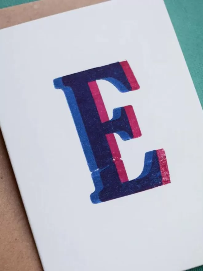 Two Tone Alphabet Letter Card