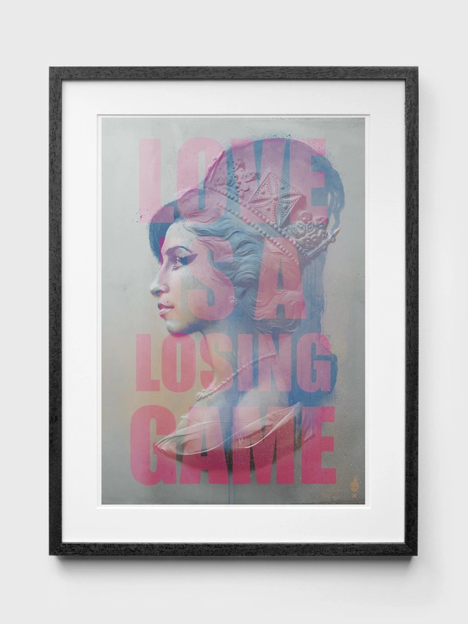 Amy Winehouse Love Is A Losing Game Art Print - Black Frame
