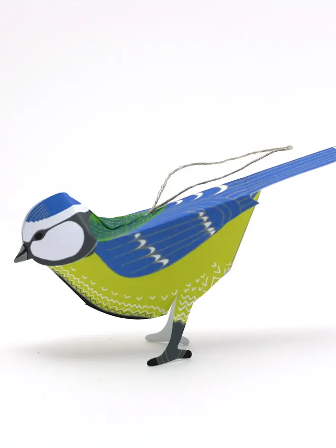 Card with pop up blue tit decoration