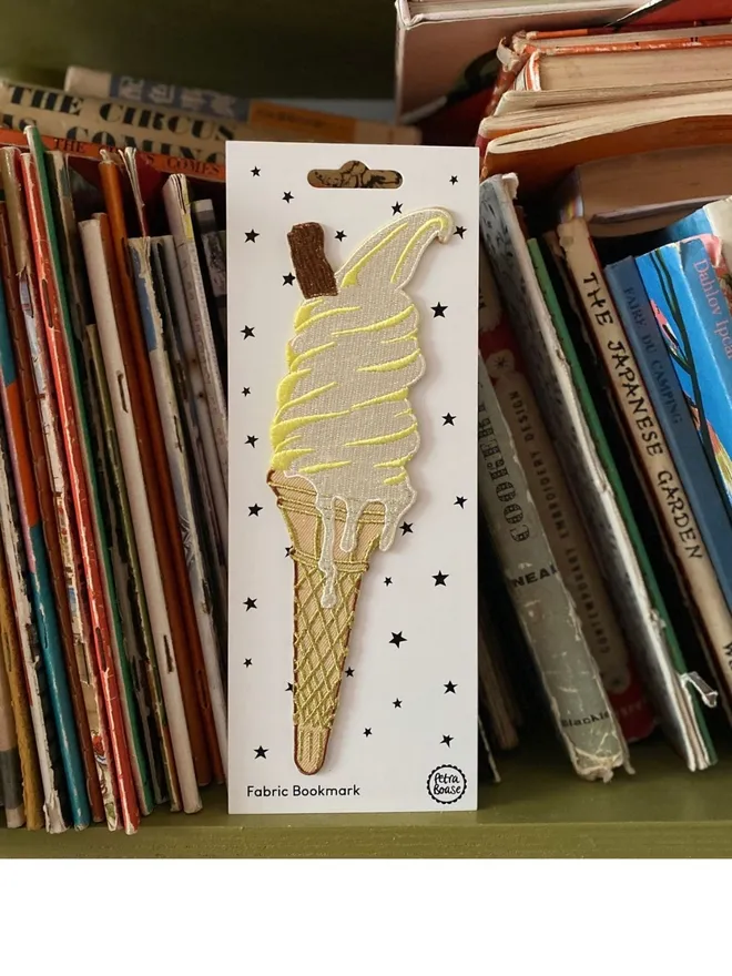 99 ice cream retro fabric bookmark