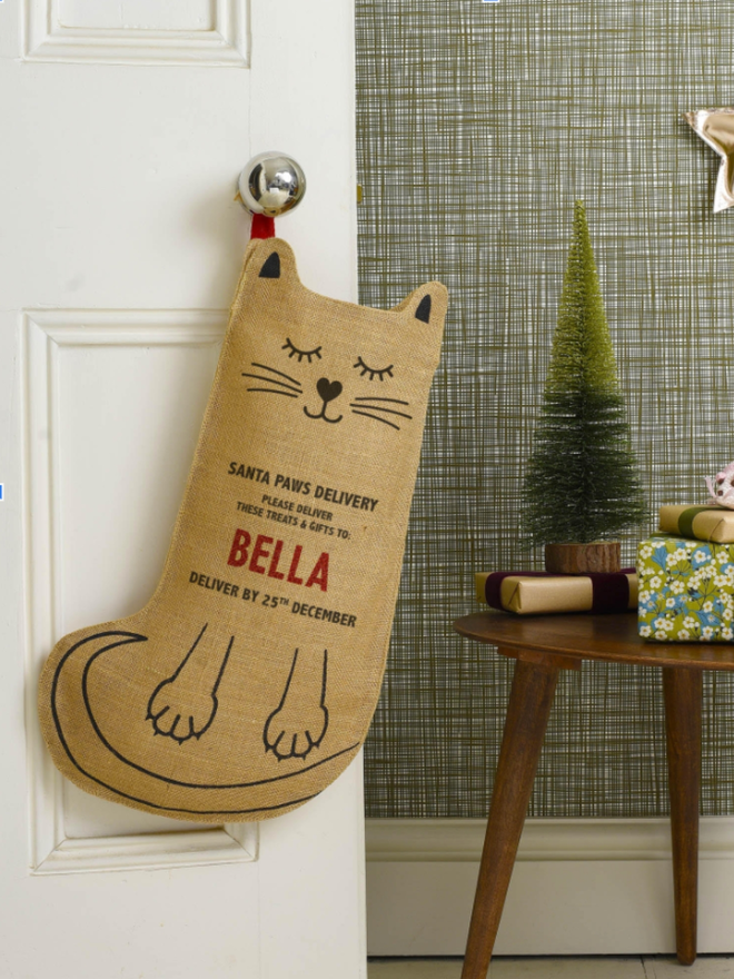 Personalised Cat Christmas Stocking