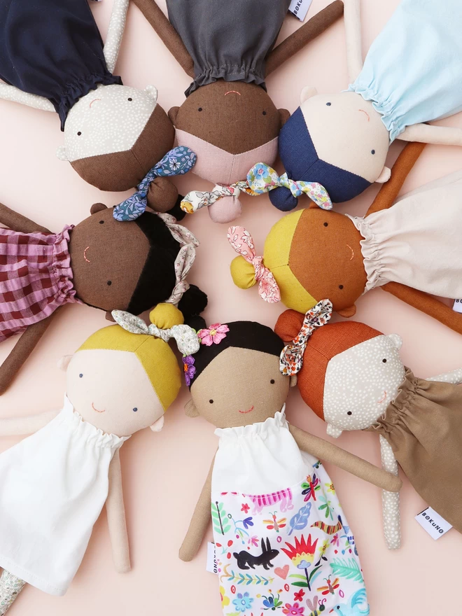 fabric girl doll with diverse ethnicity