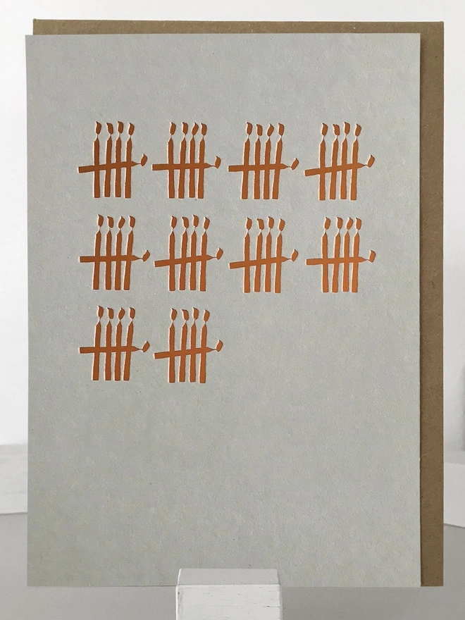 50th Birthday Candle Foil Tally Card 