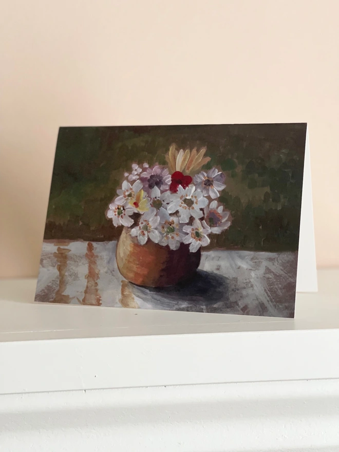 basket of flowers card
