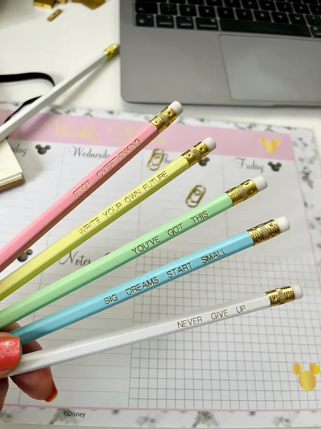 Positive Inspire-Me Female Entrepreneur Pencils (Set Of 5)