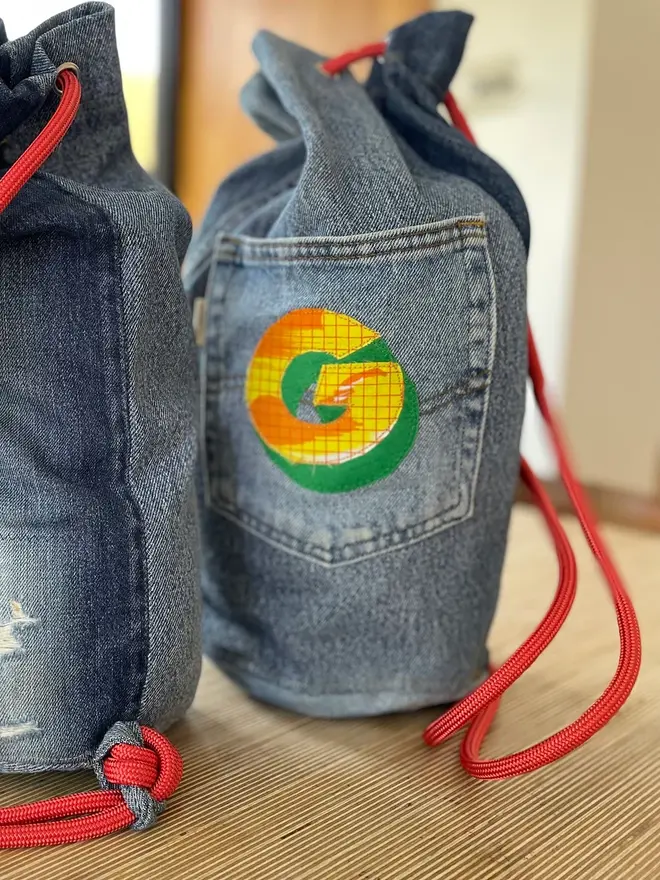 Denim Bag With Initial