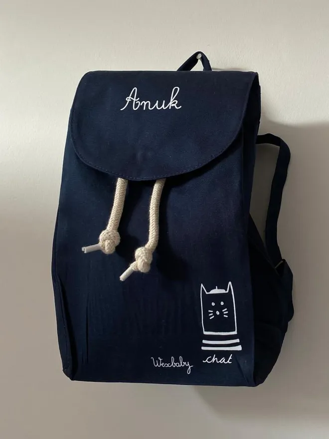 Personalised Mini Organic Rucksack