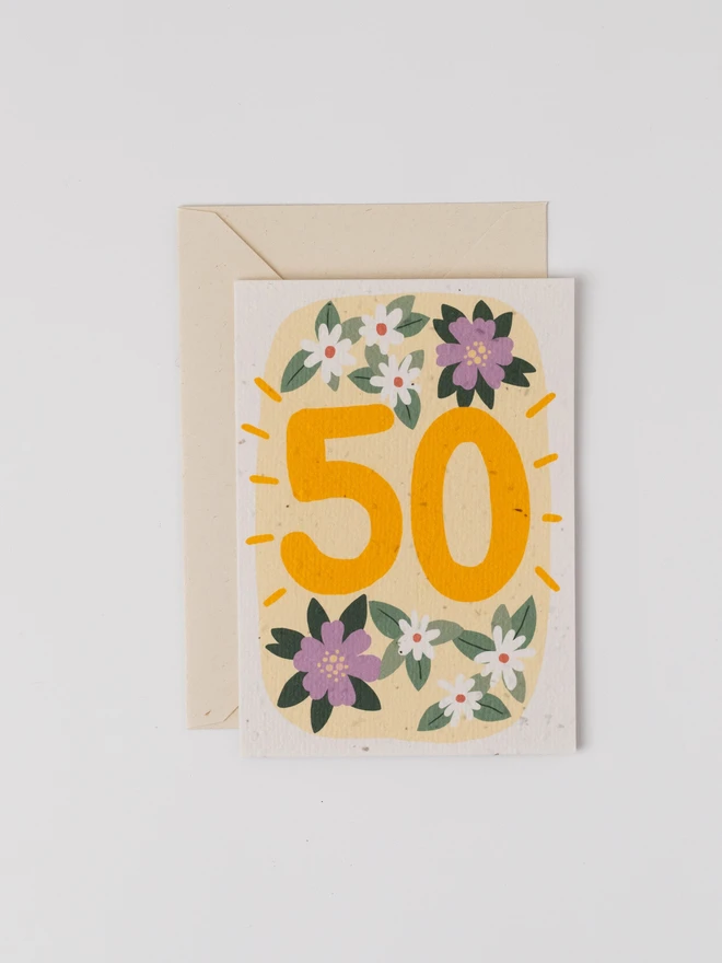 Plantable 50th Birthday Card